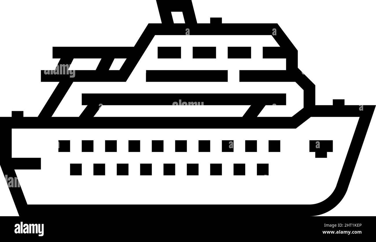Deck Cruise Ship Liner Line Symbol Vektorgrafik Stock Vektor