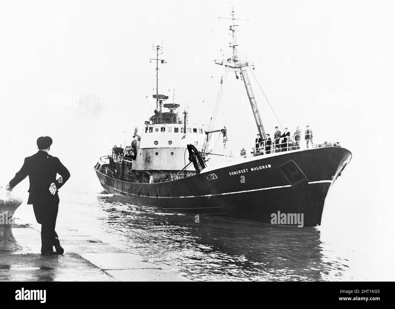 Die Somerset Maughan, die hier nach einer Reise zu den isländischen Fischgründen das St Andrews Dock, Hull, zurückkehrte. 16.. Juni 1966 Stockfoto