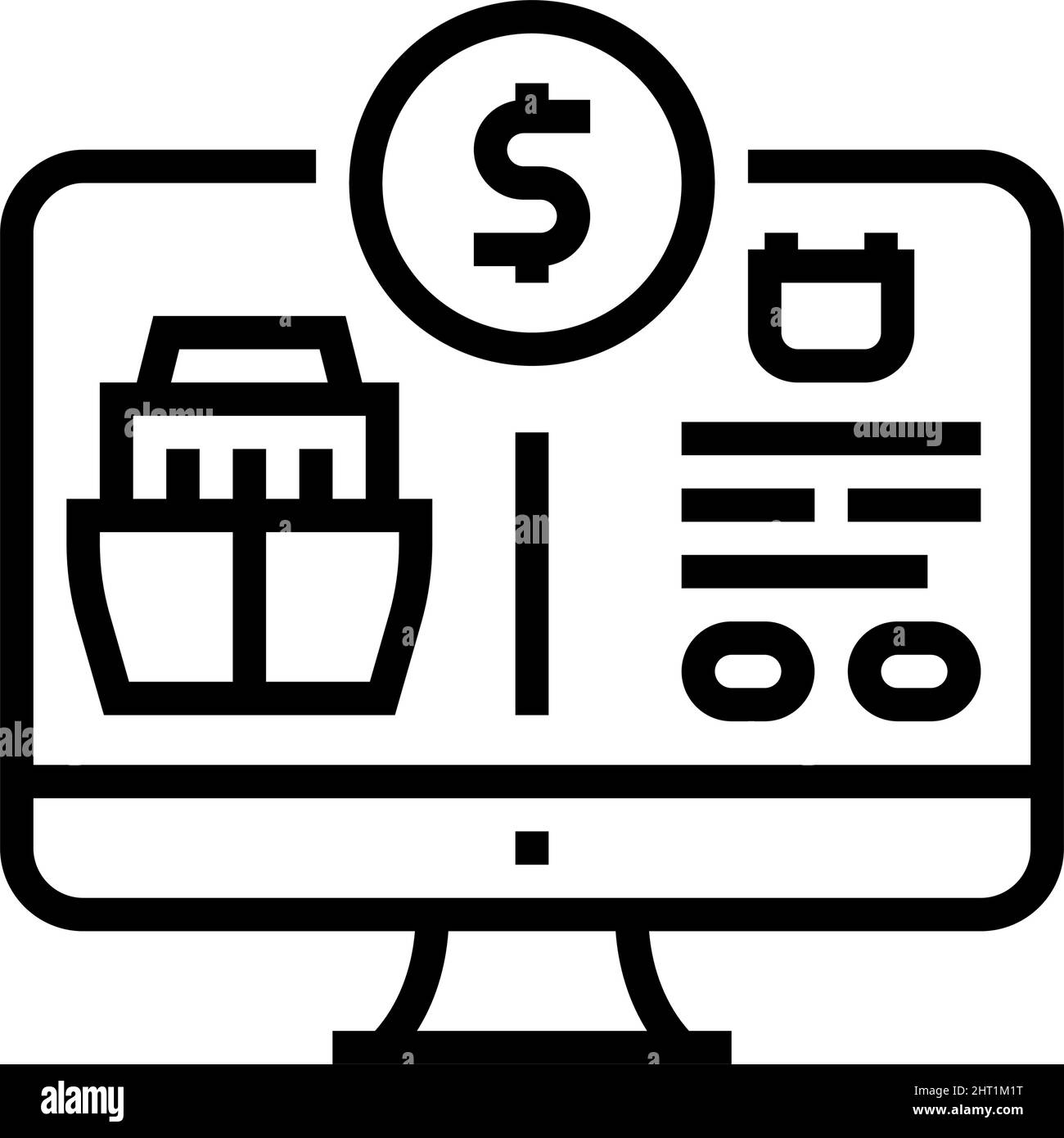 Kreuzfahrtsplaner Linie Symbol Vektor-Illustration Stock Vektor