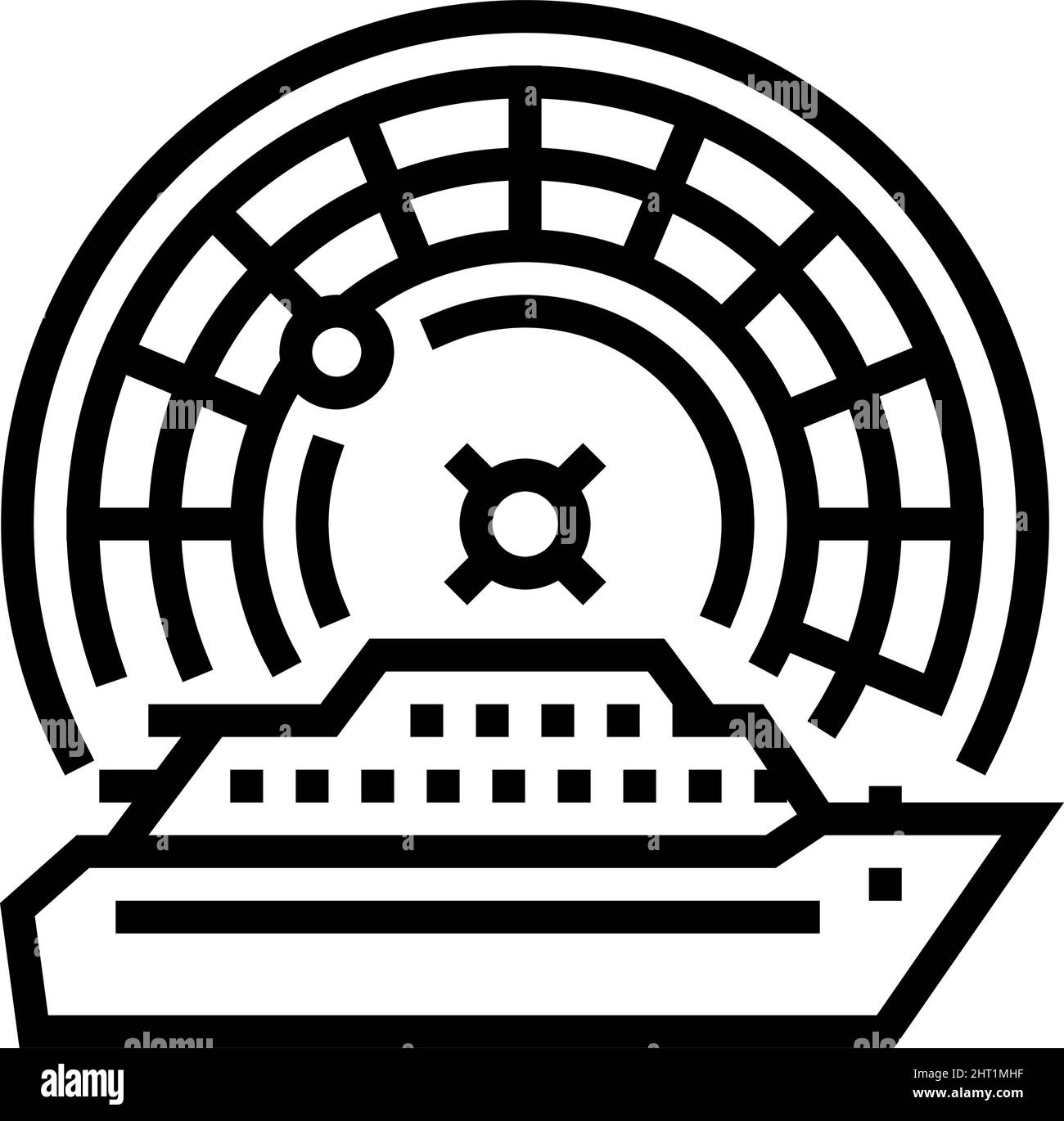 casino Kreuzfahrt Linie Symbol Vektor Illustration Stock Vektor