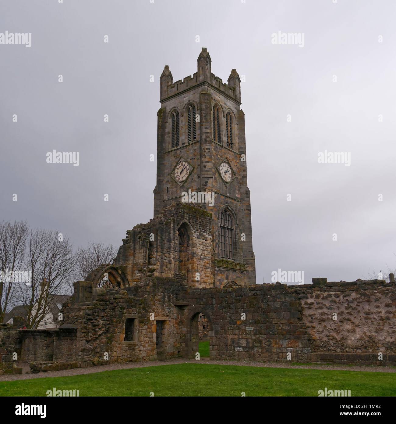 Überreste der Kilwinning Abbey, Kilwinning, North Ayrshire, Schottland, Großbritannien Stockfoto