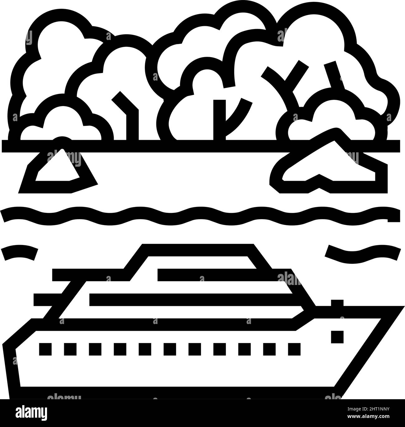 Abbildung des Symbols für tropische Kreuzfahrt-Ferien Stock Vektor