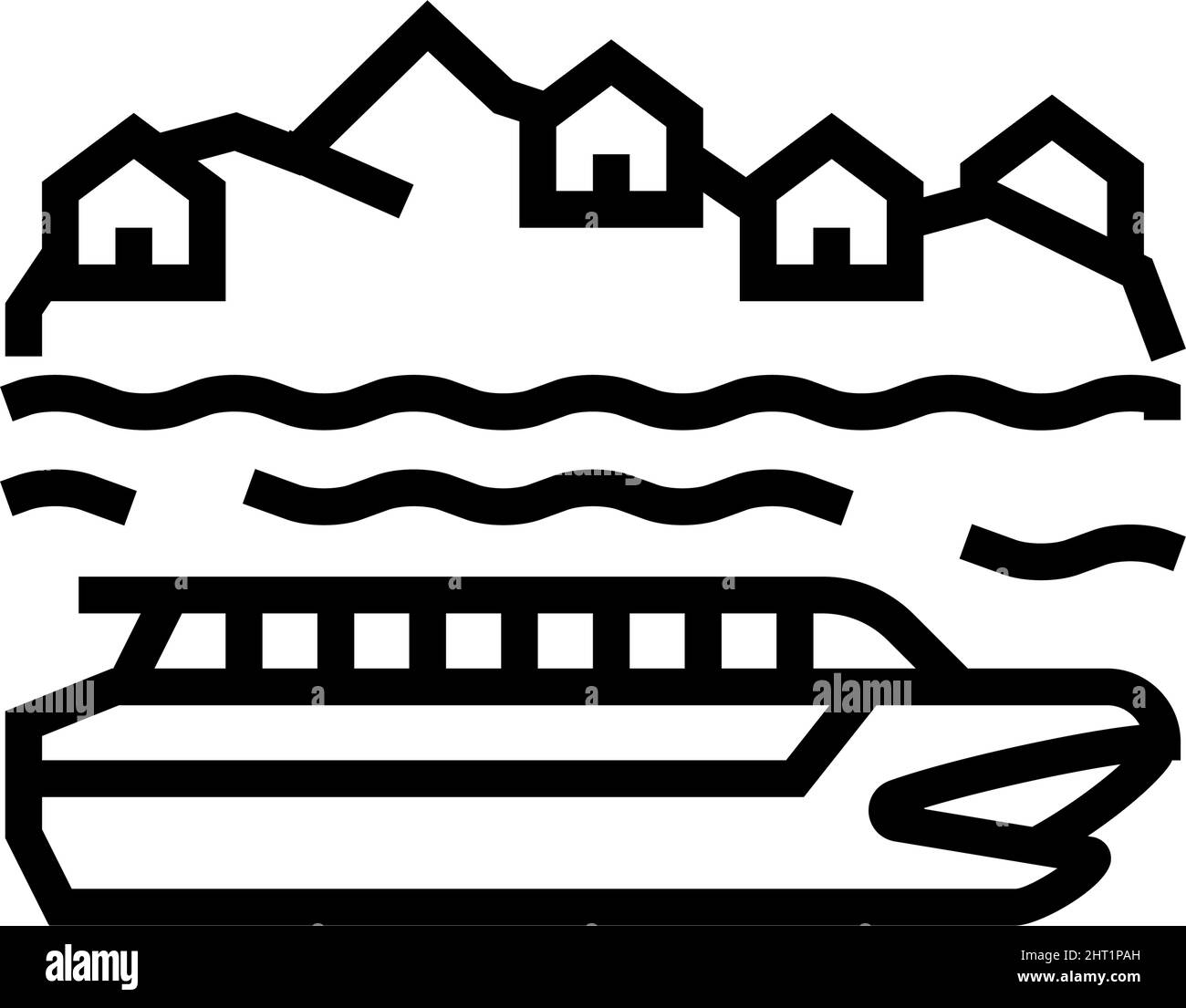 Vektorgrafik für Symbole auf der Flusskreuzfahrtschnur Stock Vektor
