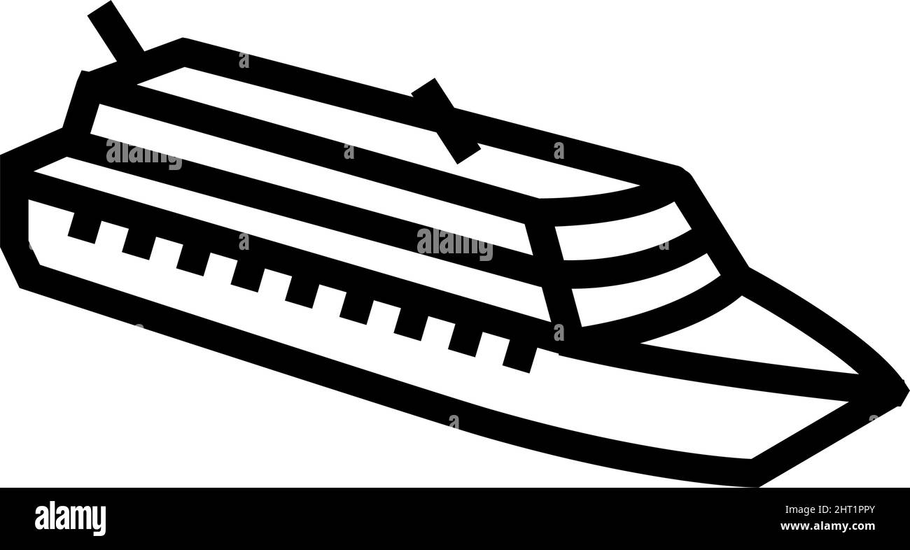 Kreuzfahrtschiff Liner Transport Linie Symbol Vektorgrafik Stock Vektor
