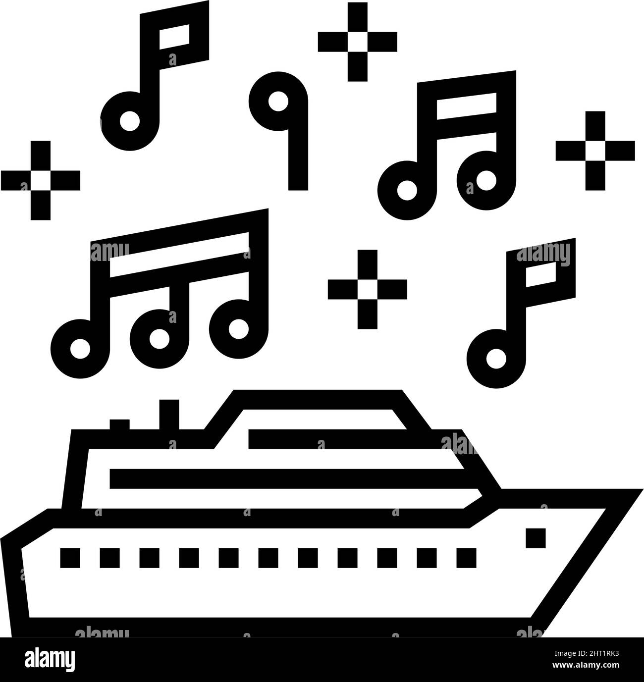 Musik themed cruise line icon Vector Illustration Stock Vektor
