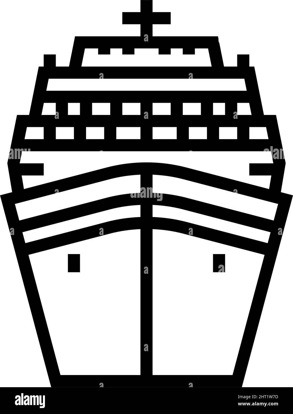 Kreuzfahrtschiff Liner Ozean Transport Linie Symbol Vektor Illustration Stock Vektor