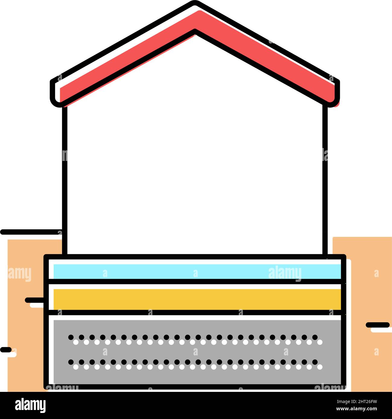 Haus Fundament Stein Farbe Symbol Vektor Illustration Stock Vektor