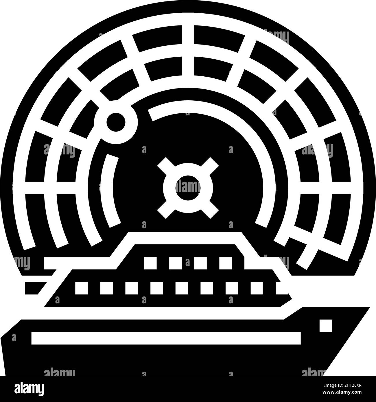 casino Kreuzfahrt Glyphen Symbol Vektor Illustration Stock Vektor