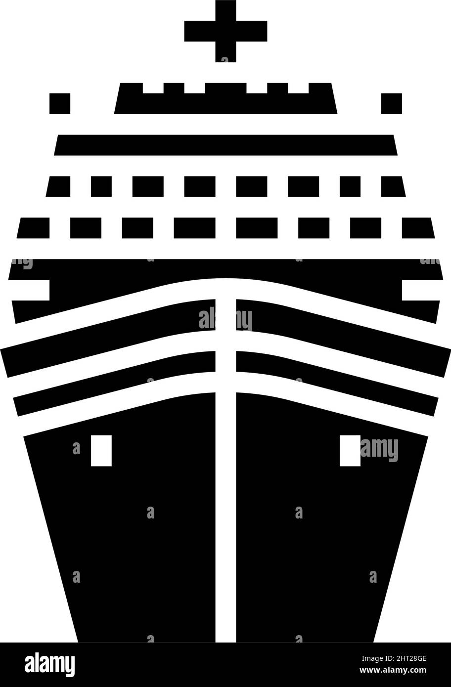 Kreuzfahrtschiff Liner Ocean Transport Glyphe Symbol Vektor Illustration Stock Vektor