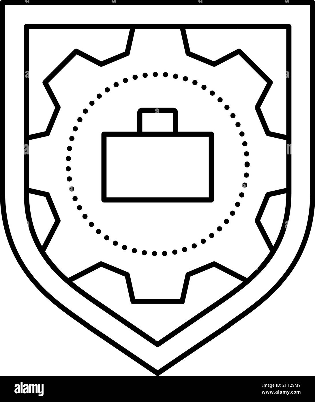 Illustration der Symbole für die Linie „Arbeitssicherheit und Gesundheitsschutz“ Stock Vektor