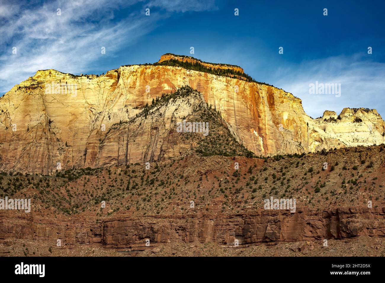 Eine wunderschöne Aufnahme des Zion Canyon im Zion National Park, Utah, USA Stockfoto