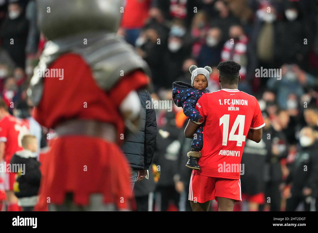 Berlin, Deutschland, Bundesliga, 27. Februar 2022: Taiwo Awoniyi von der Union Berlin während der Union Berlin gegen den FSV Mainz 05, Bundesliga, im Stadion an der Alten FÃ¶rsterei. Kim Price/CSM. Stockfoto