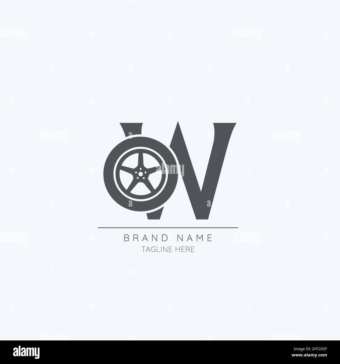 Vektorsymbol für das Reifenlogo mit dem Buchstaben W Stock Vektor