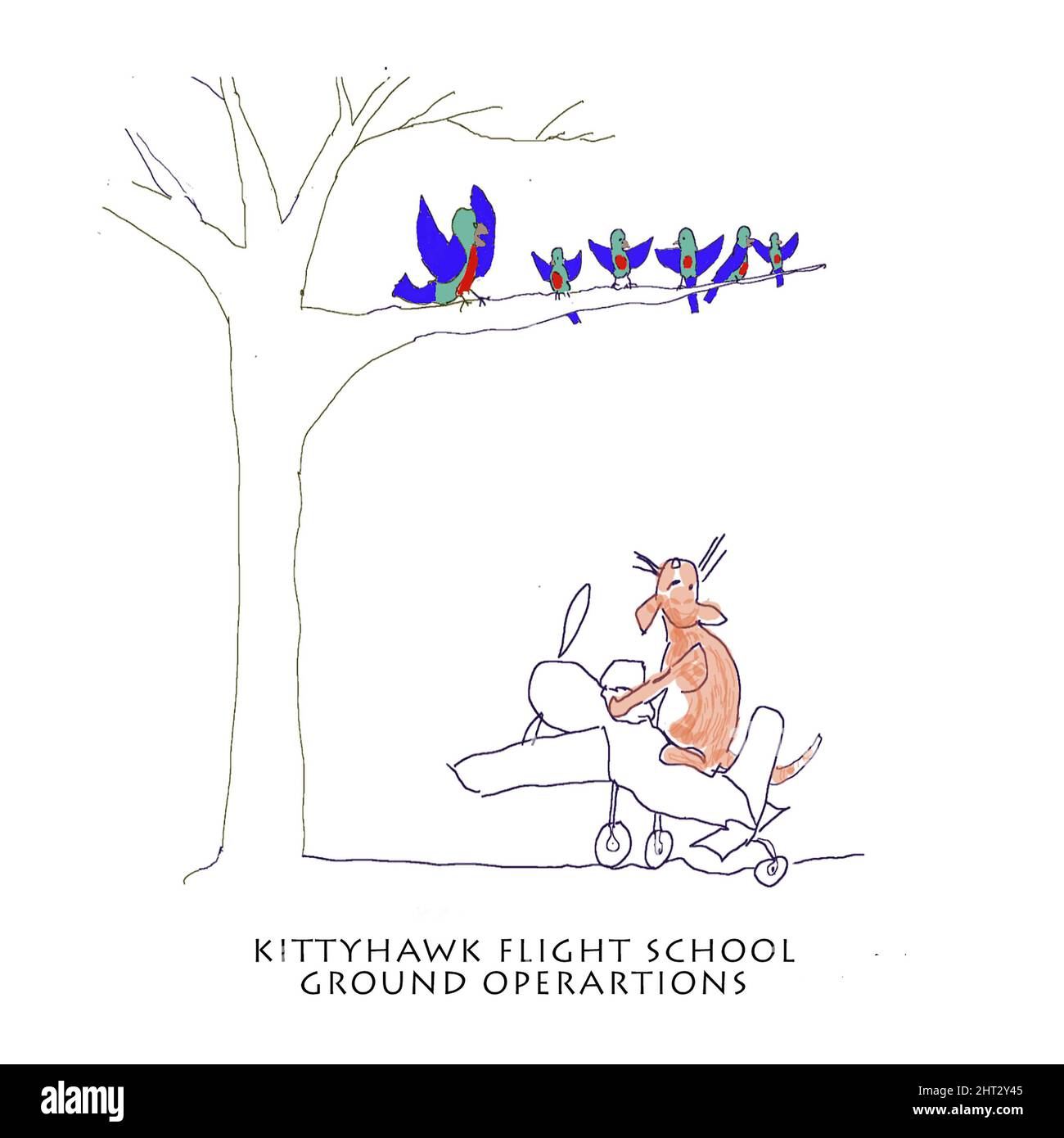 Karikatur zu Katzen und Vögeln Stockfoto