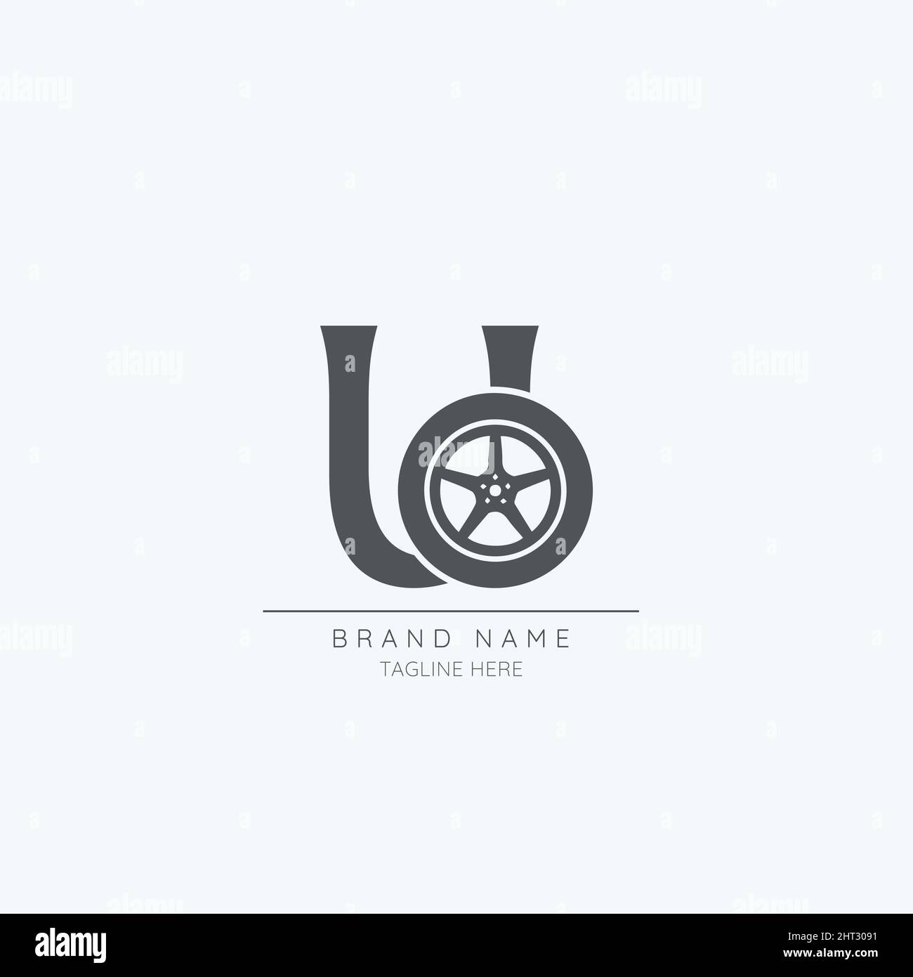 Vektorsymbol für das U-Reifenlogo im Buchstaben Stock Vektor