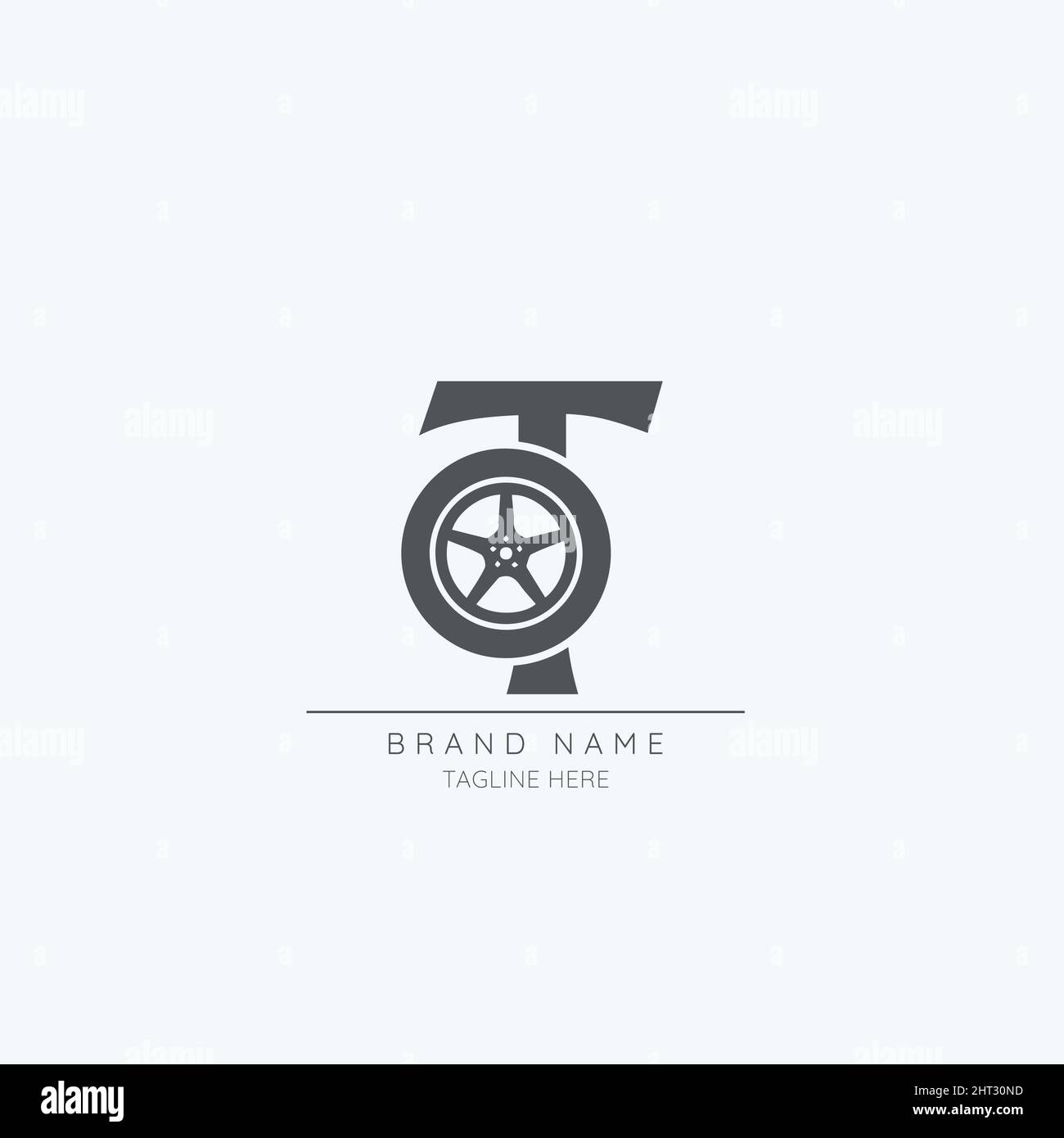 Vektorsymbol für das T-Reifenlogo Stock Vektor