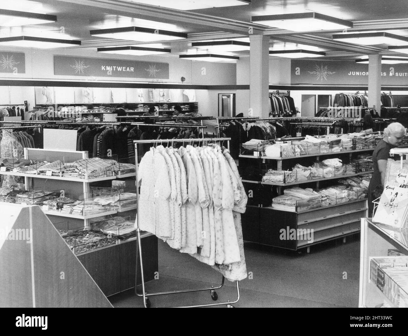 Der Innenraum des Silverdale Co-op 1.. Januar 1966 Stockfoto