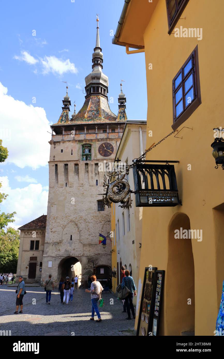 September 6 2021 - Sighisoara, Schäßburg, Rumänien: Das Haus Vlad Dracul in Siebenbürgen Stockfoto
