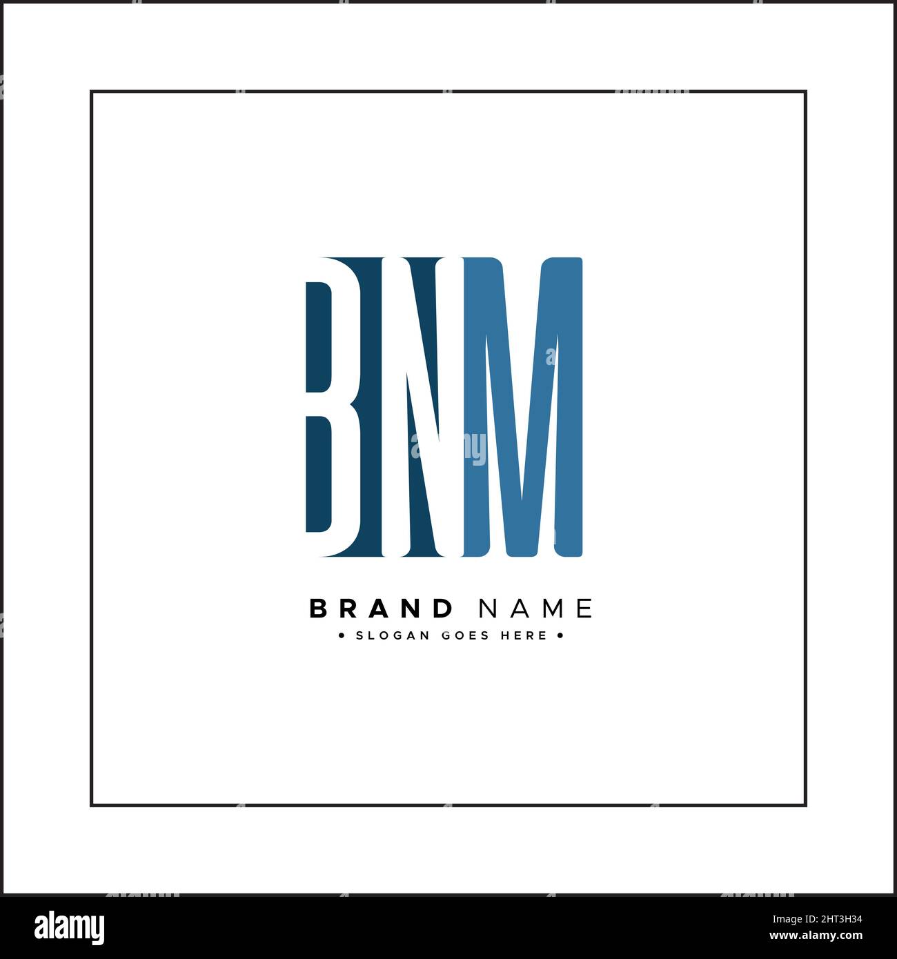 Minimal Business Logo für Alphabet BNM - Anfangsbuchstabe B, N und M - Vektor-Logo-Vorlage für Firmennamen-Initialen Stock Vektor