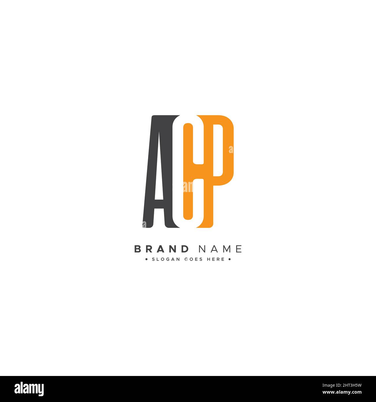 Minimal Business Logo für Alphabet ACP - Anfangsbuchstabe A, C und P - Vektor-Logo-Vorlage für Firmennamen-Initialen Stock Vektor