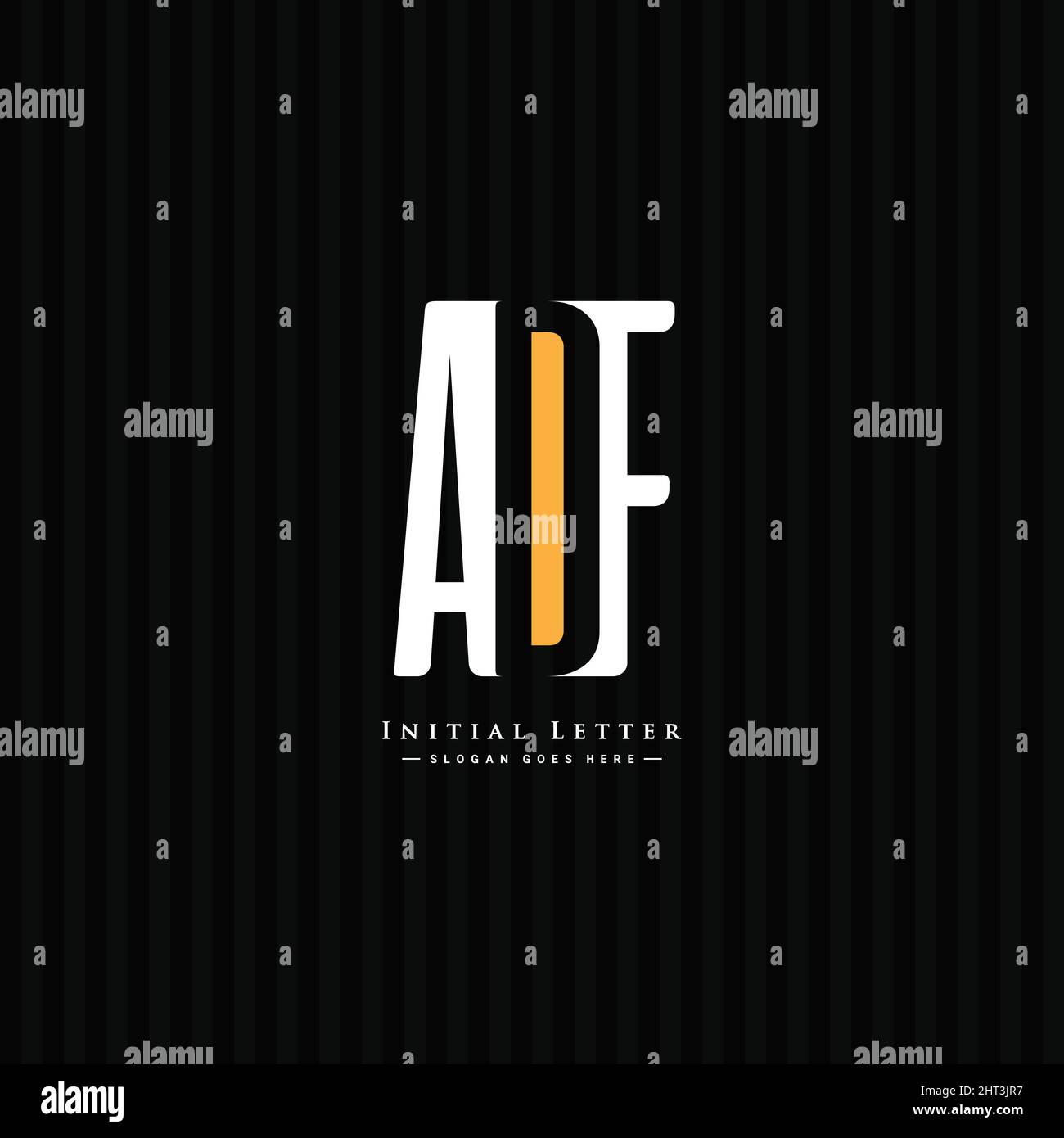 Einfaches Geschäftslogo für Anfangsbuchstaben ADF - Alphabet Logo - Vektor-Logo-Vorlage für Firmennamen-Initialen Stock Vektor