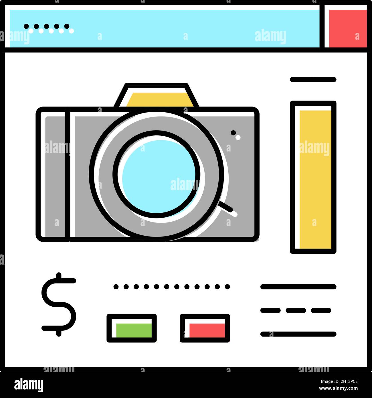 Foto Kamera Shop Abteilung Farbe Symbol Vektor Illustration Stock Vektor