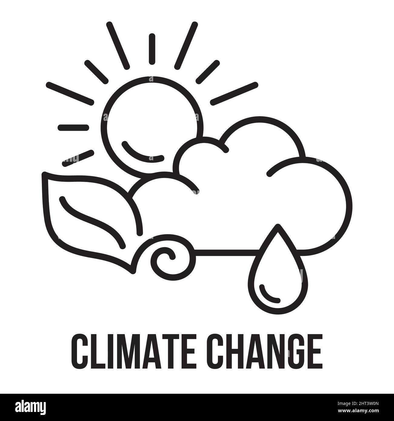 Ökologie. Symbol für den Klimawandel. Problem der globalen Erwärmung, Gefahr des globalen Klimawandels. Stock Vektor