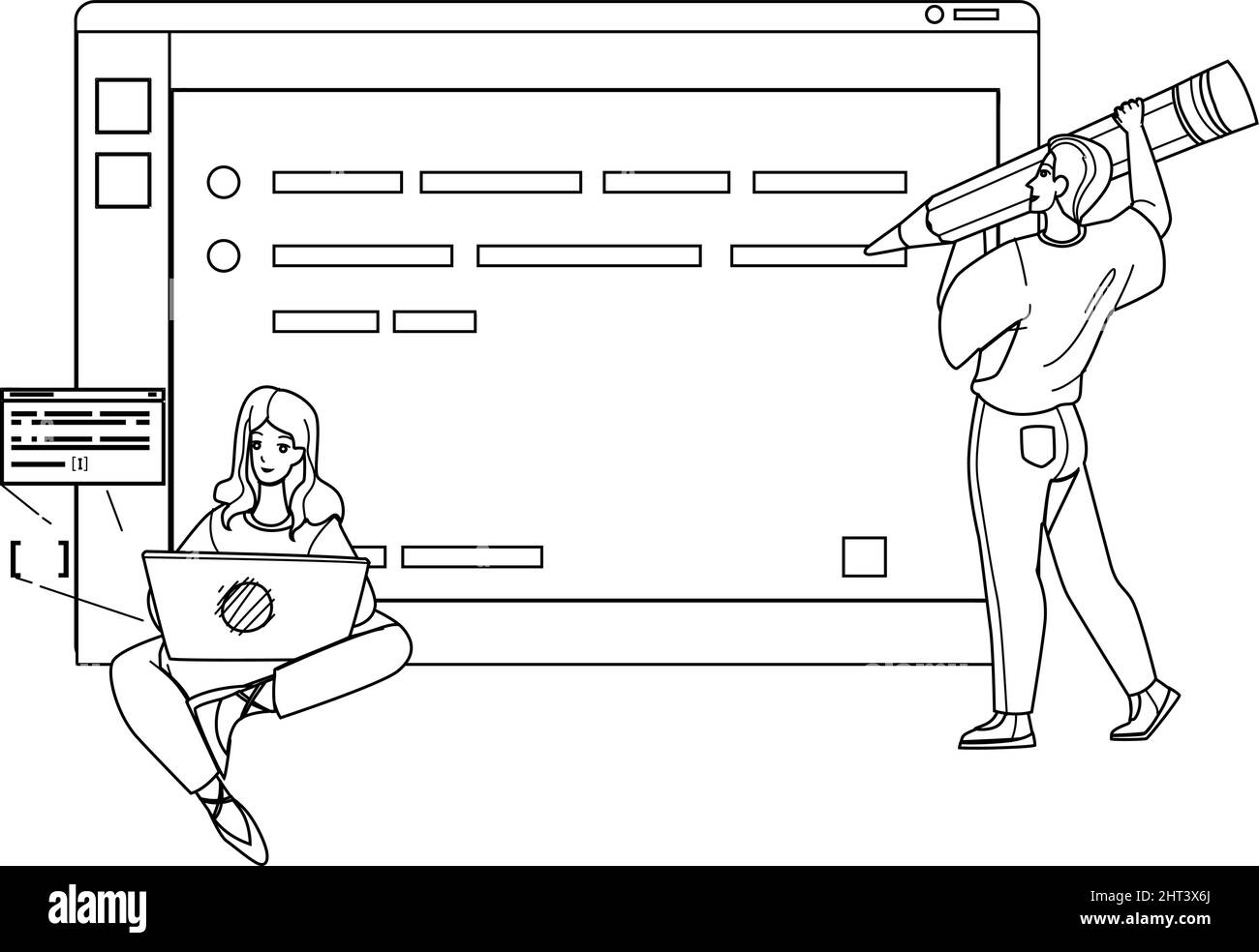 Blog Management Blogger Online Beruf Vektor Stock Vektor