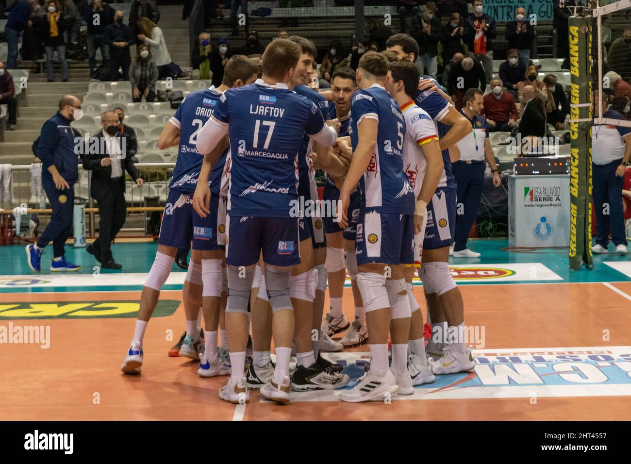 Ravenna, Italien. 26.. Februar 2022. Consa RCM Ravenna während des Consar Ravenna vs NBV Verona, Volleyball Italienische Serie A Männer Superliga Meisterschaft in Ravenna, Italien, Februar 26 2022 Quelle: Independent Photo Agency/Alamy Live News Stockfoto