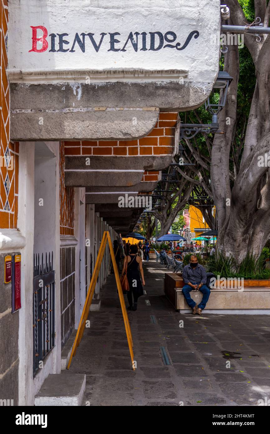 Blick auf die Menschen im Barrio del artista (Künstlerviertel) Stockfoto