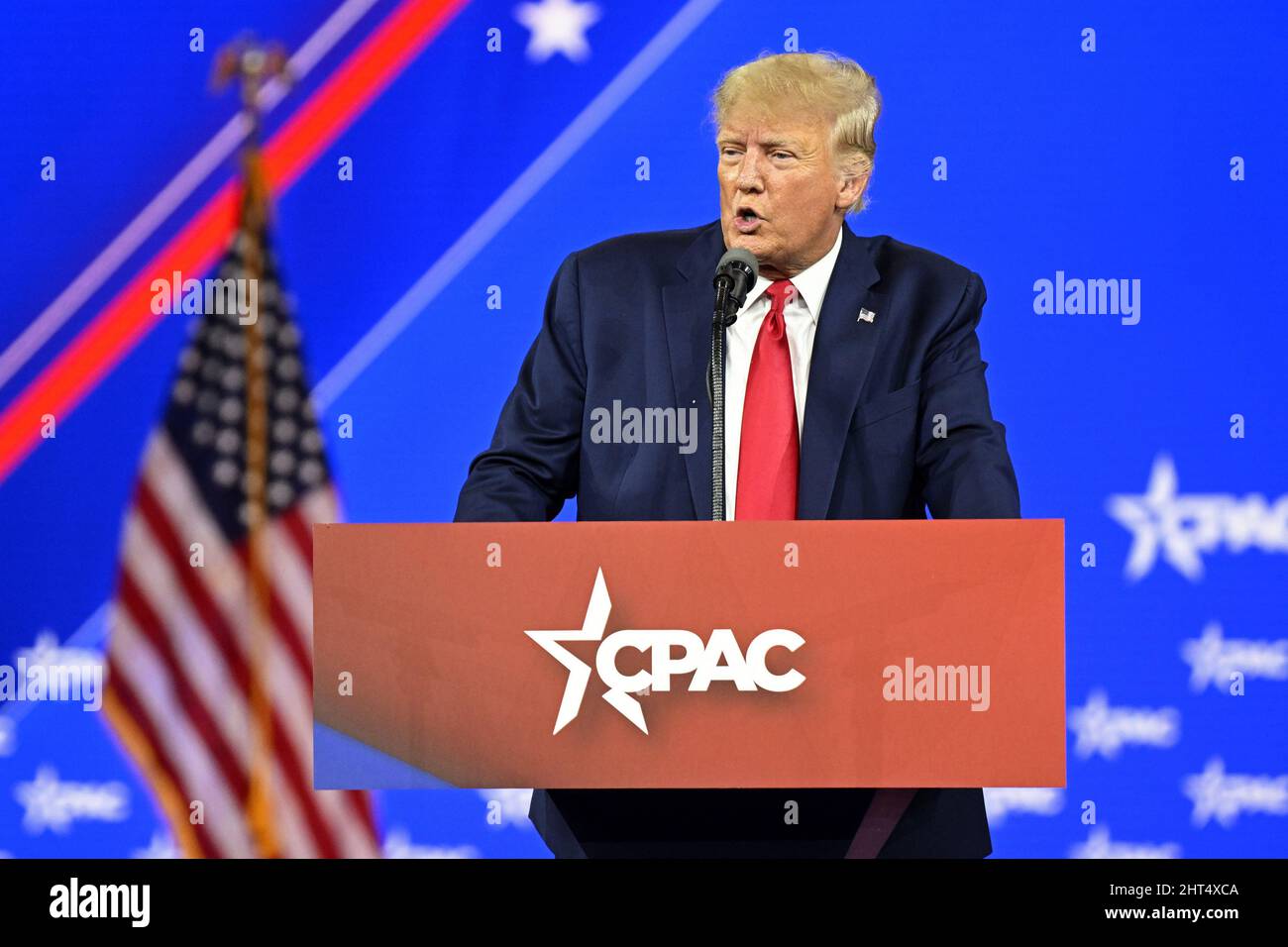 Präsident Donald Trump spricht am Samstag, den 26. Februar 2022, auf der Conservative Political Action Conference (CPAC22) in Orlando, Florida. Foto von Joe Marino/UPI Credit: UPI/Alamy Live News Stockfoto