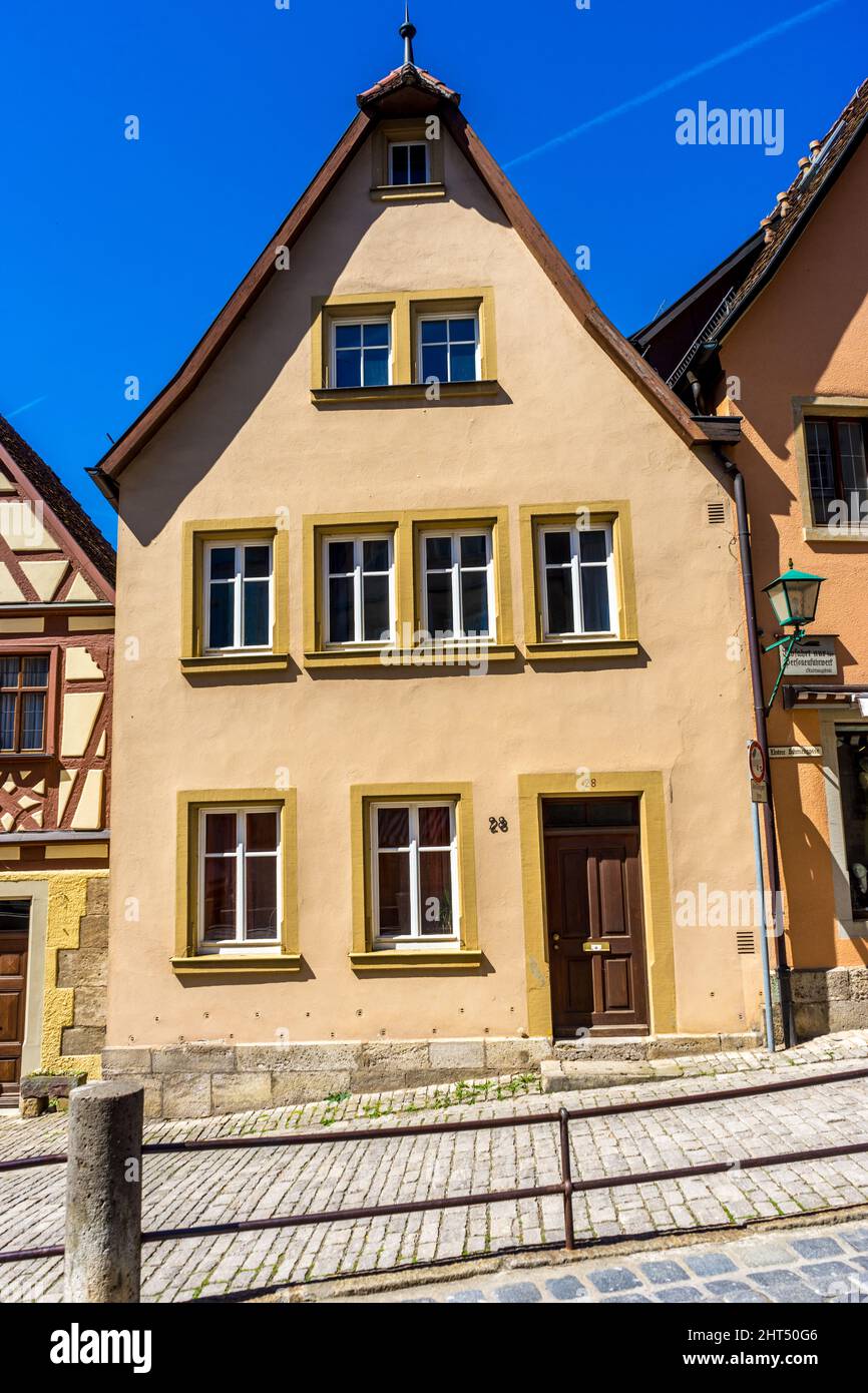 Außenfassade eines alten Hauses in Rothenburg ob der Tauber in