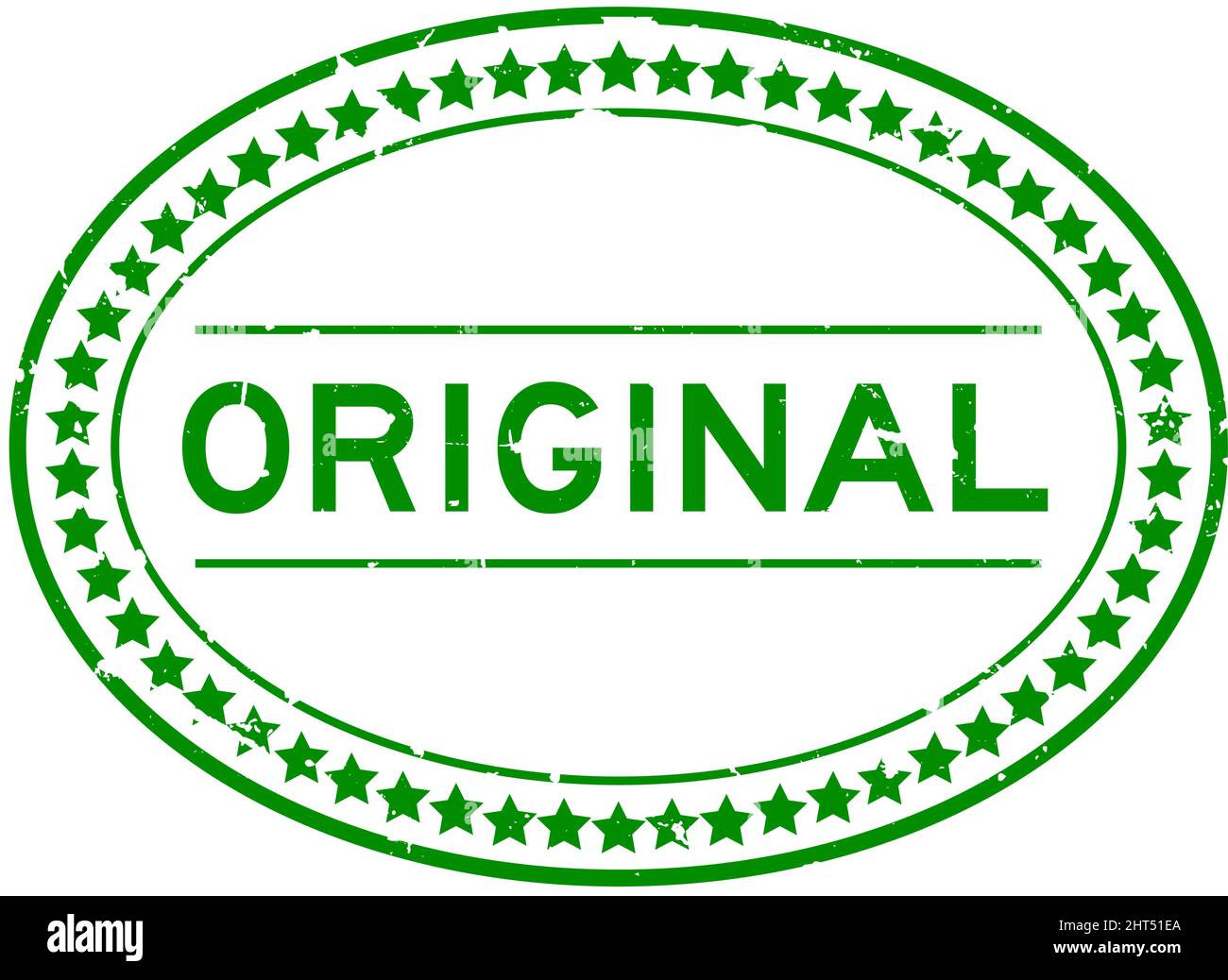 Grunge grün Original Wort oval Gummi-Siegel Stempel auf weißem Hintergrund Stock Vektor