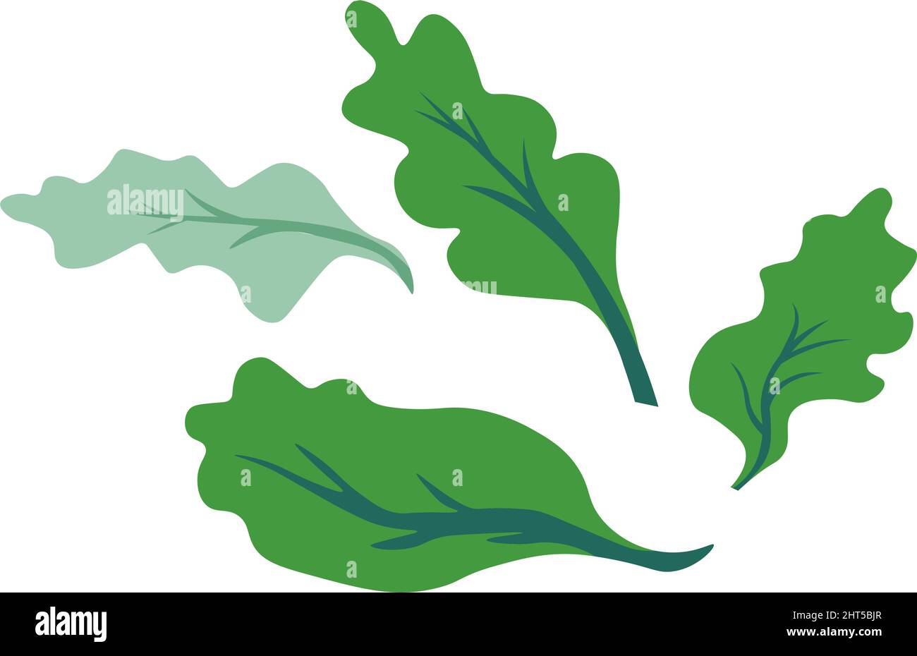 Wirbelnde Bäume oder Sträucher Blätter, grünes Laub Stock Vektor