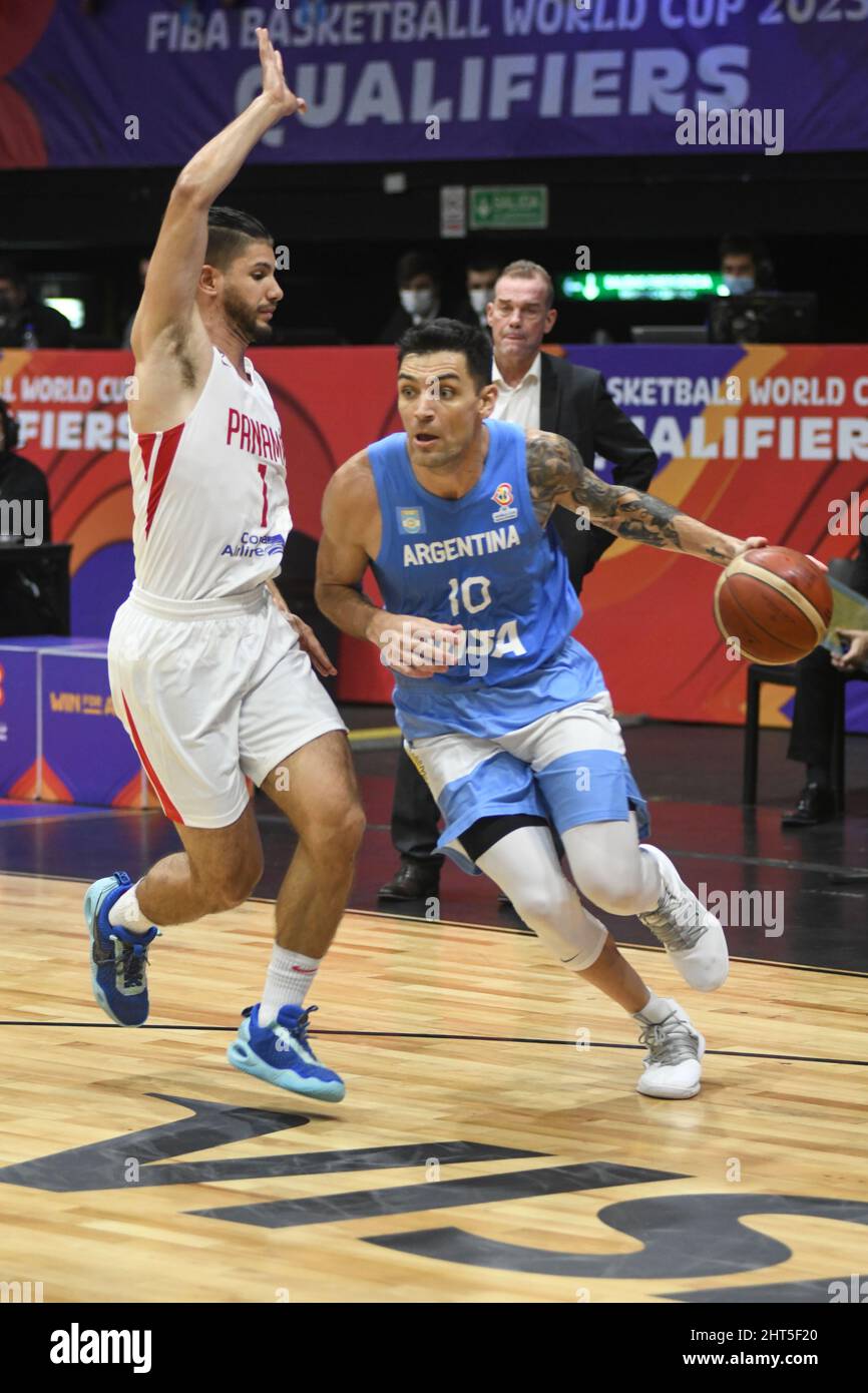 Carlos Delfino (Argentinien) gegen Panama. FIBA World Cup Qualifiers 2022 Stockfoto