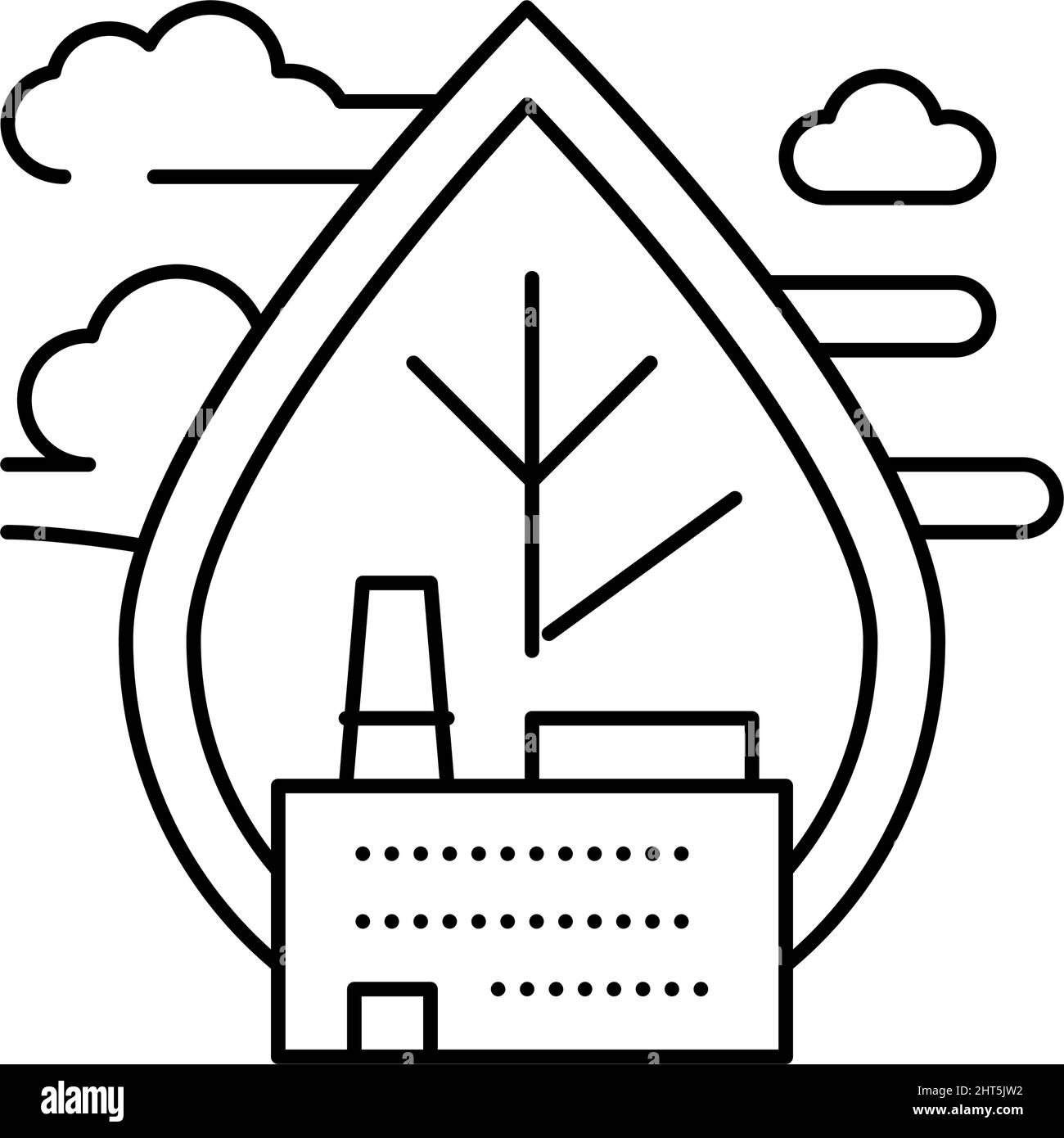 Abbildung der Symbole für Luftemissionen und Luftqualitätslinien Stock Vektor