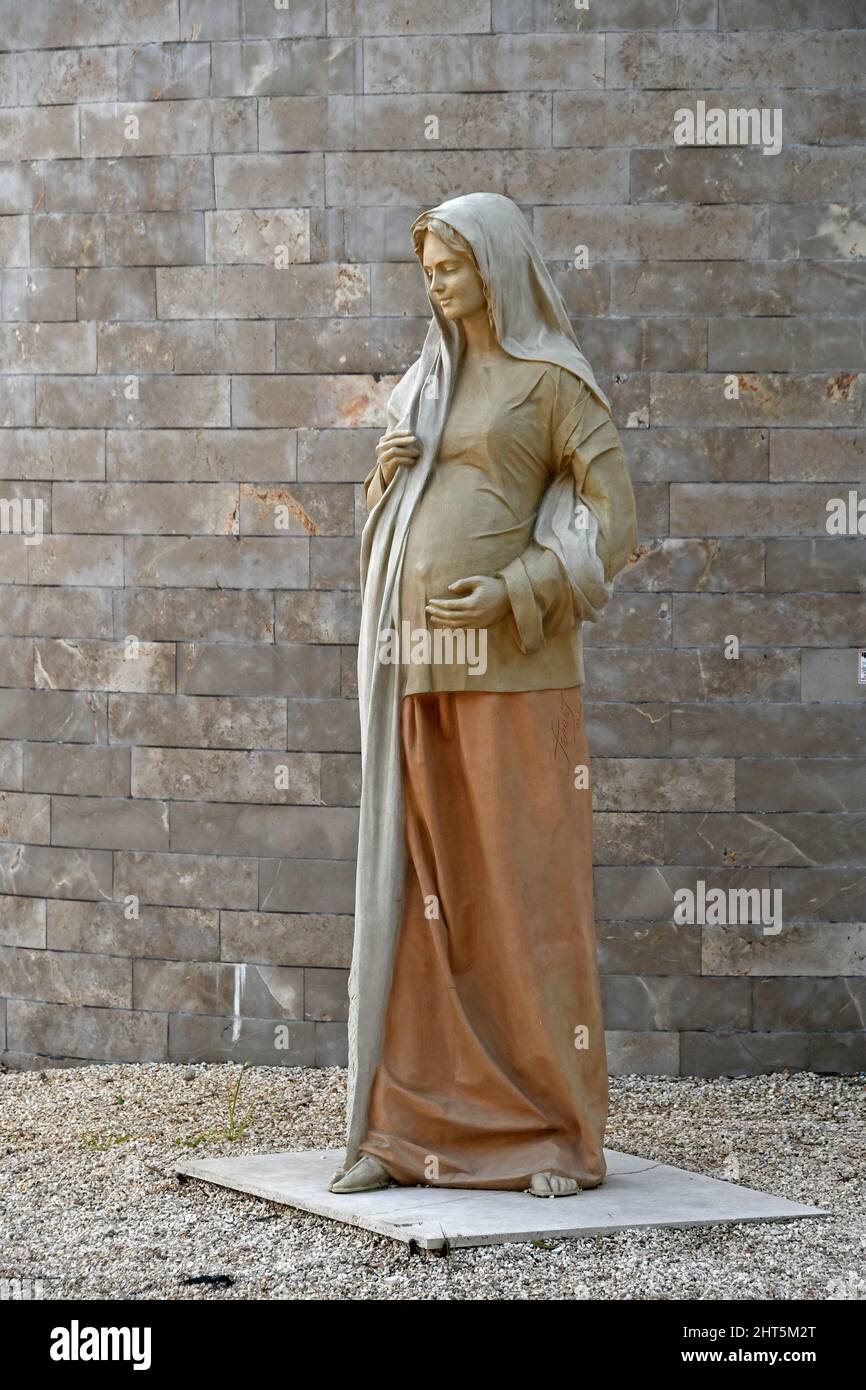 Skulptur der heiligen Maria Magdalena in Magdala, Israel Stockfoto