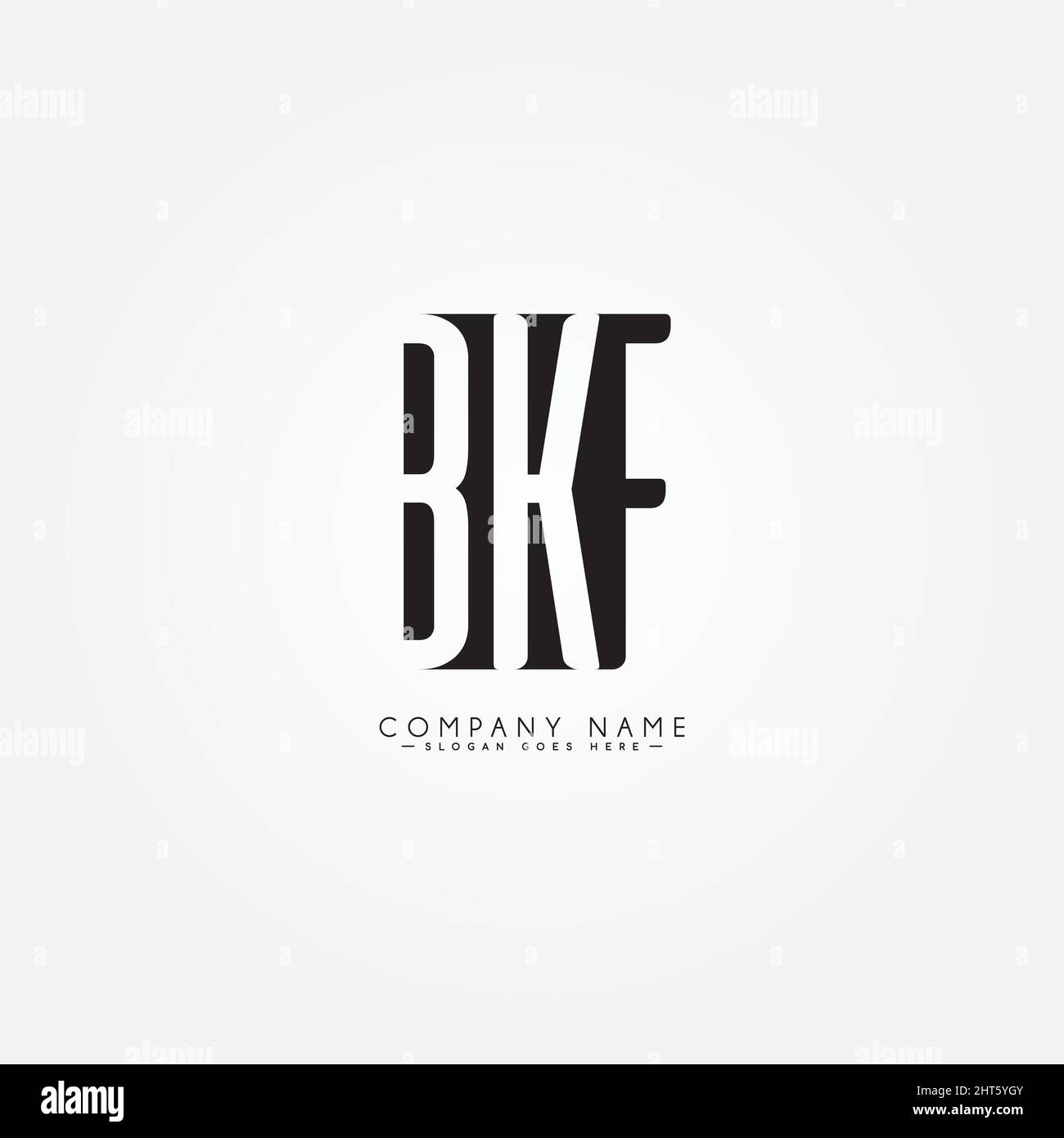 Einfaches Geschäftslogo für den Anfangsbuchstaben BKF - Alphabet-Logo - Logo-Vorlage für Firmennamen-Initialen im Monogramm-Stil Stock Vektor