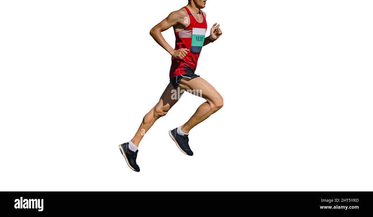 Athlet Runner Running Race isoliert auf weißem Hintergrund Stockfoto