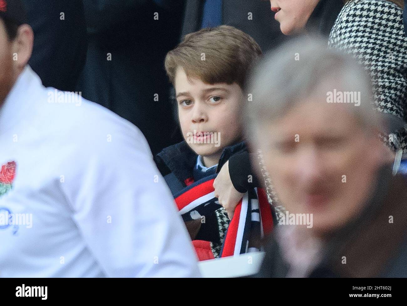 Twickenham, london, Großbritannien. 26. Februar 2022 - England gegen Wales - Guinness Six Nations - Twickenham Stadium Prinz George während des Spiels gegen Wales Bildnachweis : © Mark Pain / Alamy Live News Stockfoto