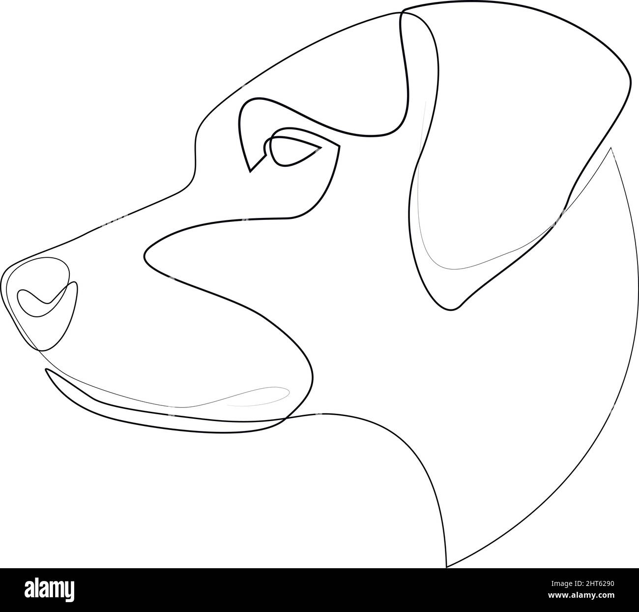 Kontinuierliche Linie Rhodesian Ridgeback. Einzeilige minimale Darstellung des afrikanischen Löwenhundes. Hochformat. Stock Vektor