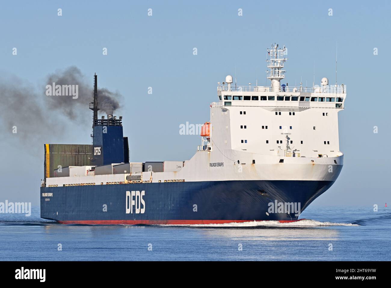 FINLANDIA SEAWAYS dampft in den Hafen von Kiel Stockfoto