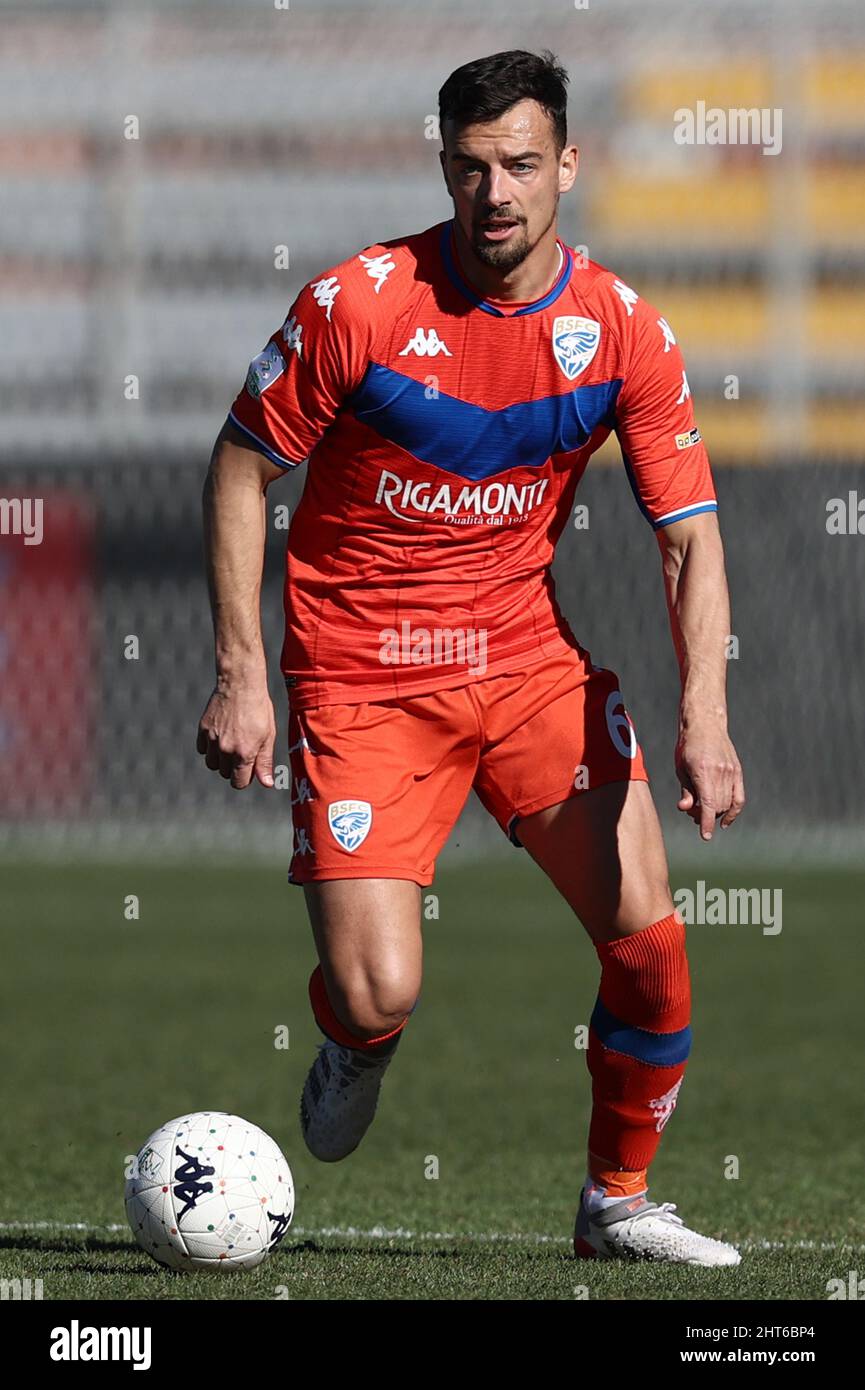 Stadio Giuseppe Sinigaglia, Como, Italien, 26. Februar 2022, Davide Adorni (Brescia Calcio) in Aktion während Como 1907 gegen Brescia Calcio - Italienisch so Stockfoto