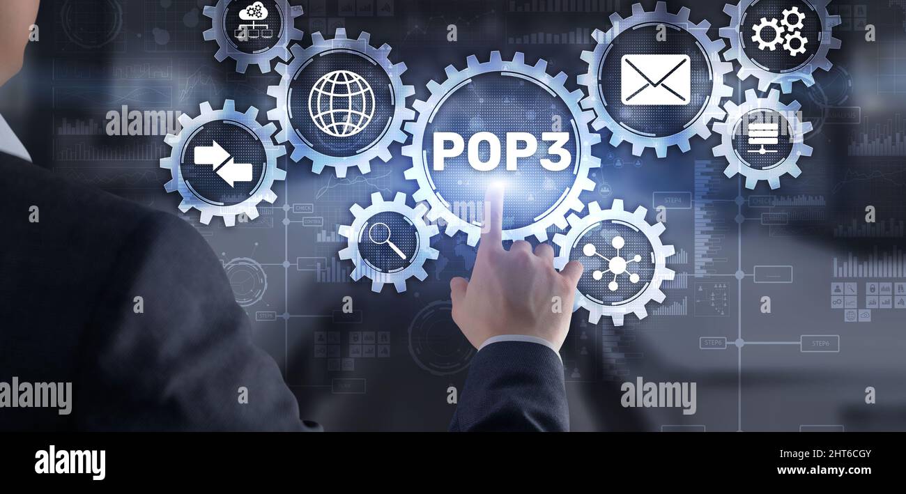 Pop3 Protokoll. IT-Technologie Internet-Konzept. Stockfoto