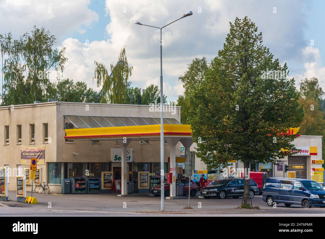 Old Shell Select Service-Station und Snackbar in Lahti Finnland Stockfoto