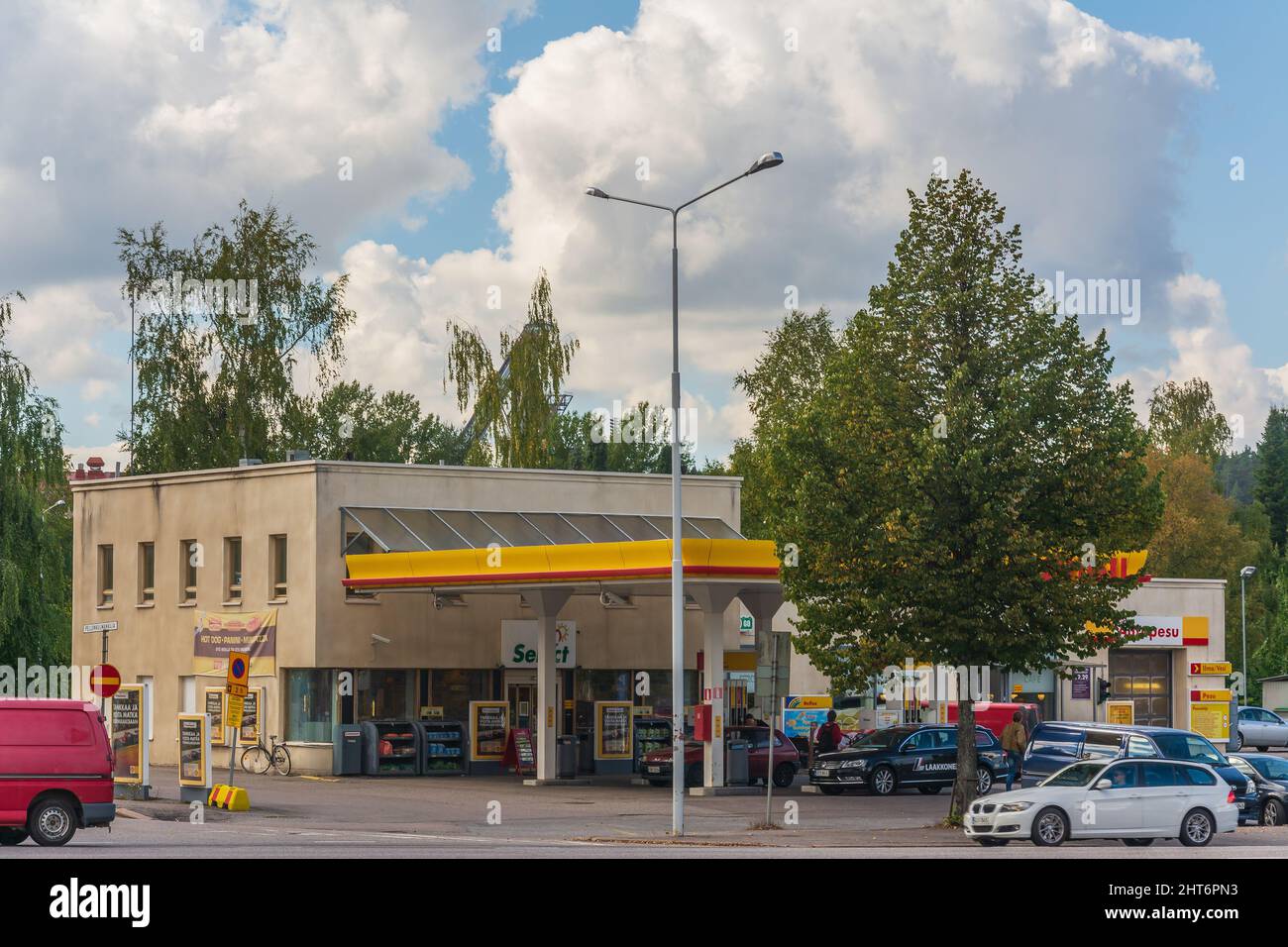 Old Shell Select Service-Station und Snackbar in Lahti Finnland Stockfoto