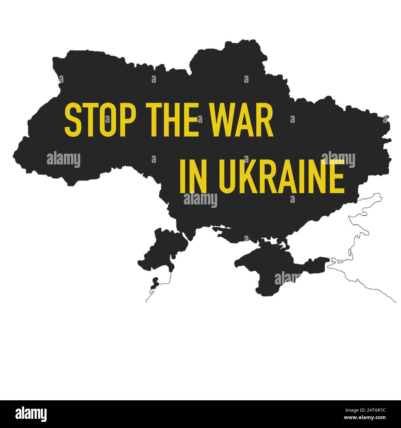 Ukraine und Russland. Stoppen Sie den Krieg, Putin-Verbrecher, Nein zum Krieg, Stockfoto