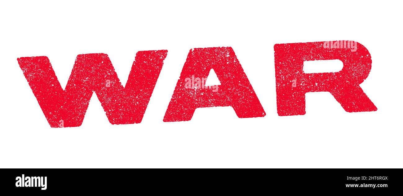 Vektor-Illustration des Wortes Krieg in roter Tinte Stempel Stock Vektor