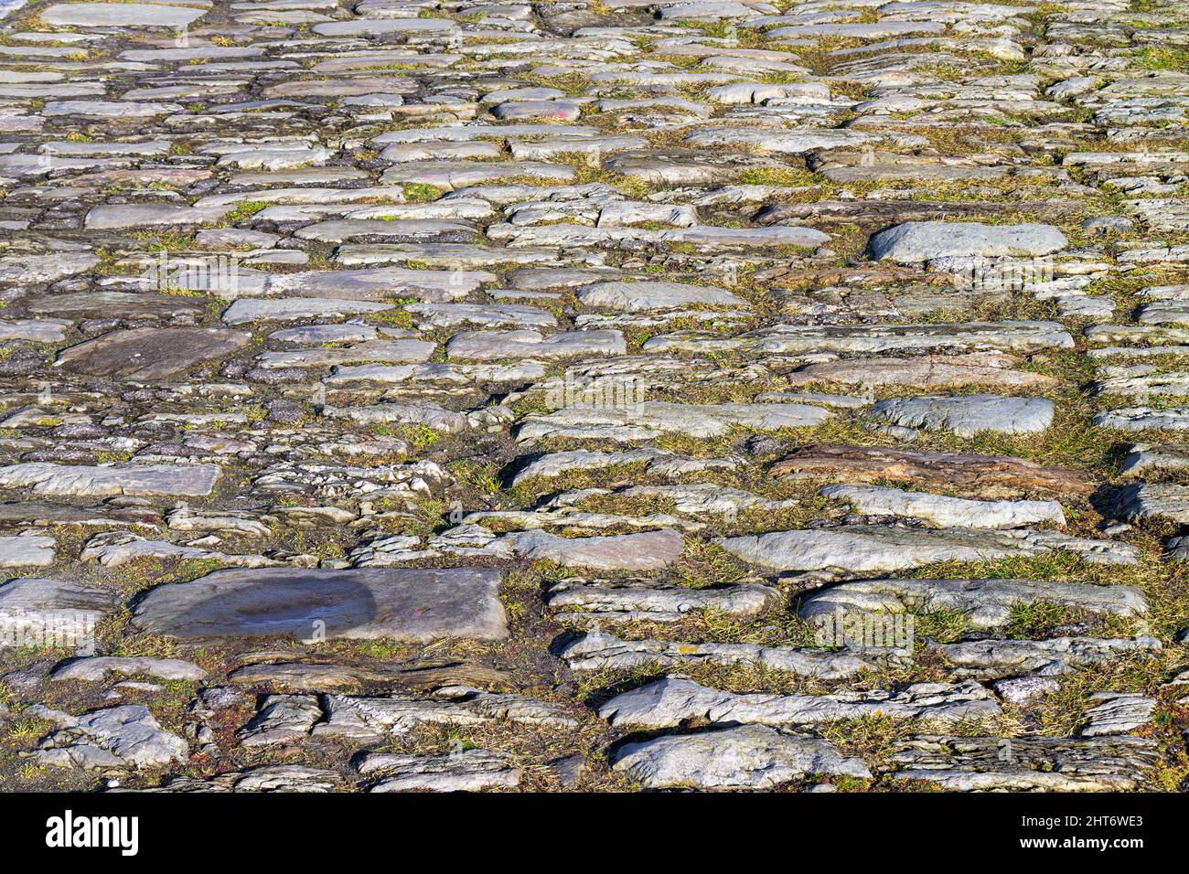 Gepflasterte Straße oder gepflasterte Straße Stockfoto