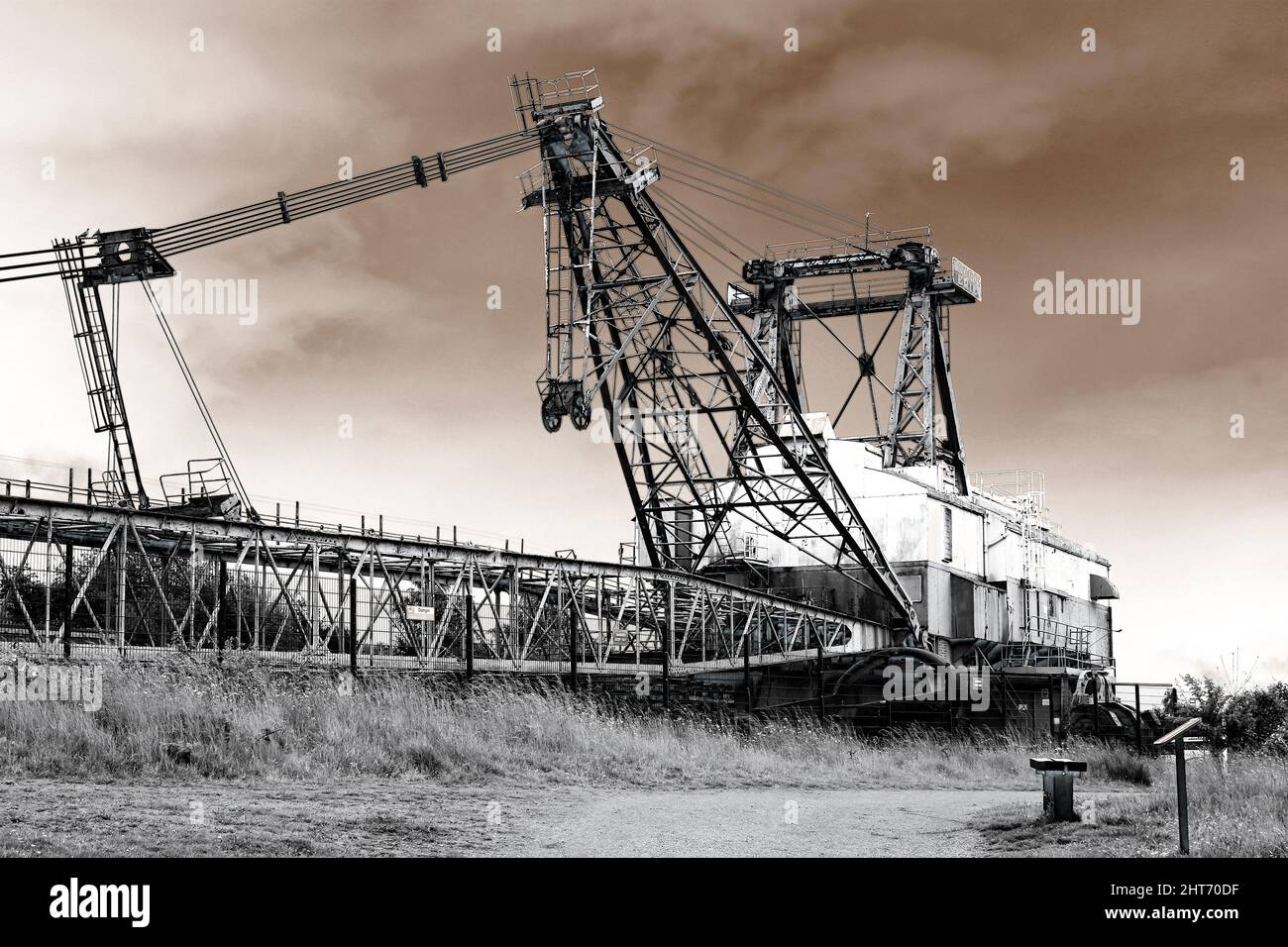 "Oddball", ein Bucyrus Erie BE 1150 Walking Dragline Excavator, der im Kohlebergbau von Untertasten/Flächen verwendet wurde. Stockfoto